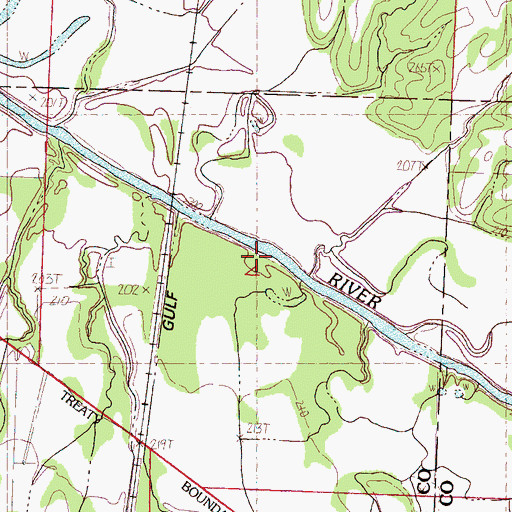 Topographic Map of Bridges Creek, MS