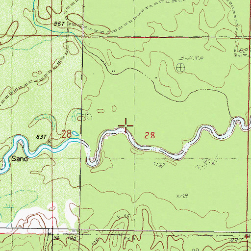 Topographic Map of Hogpen Branch, MS