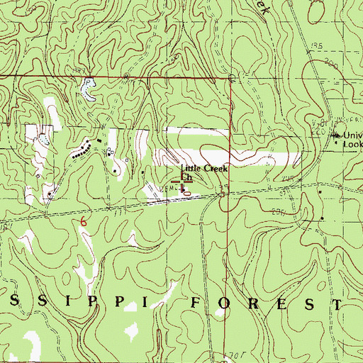 Topographic Map of Little Creek Church, MS