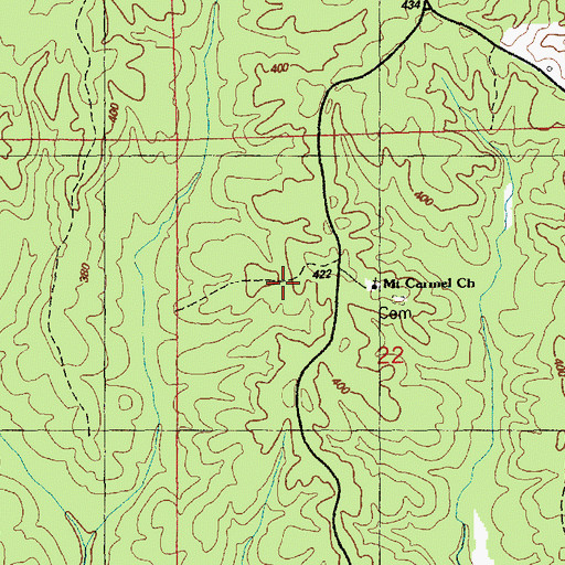 Topographic Map of Mount Carmel Church, MS