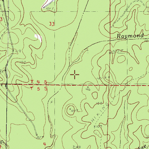Topographic Map of Raymond Branch, MS
