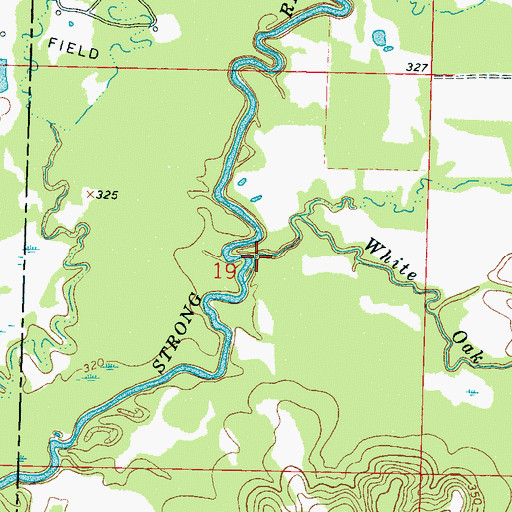 Topographic Map of White Oak Creek, MS