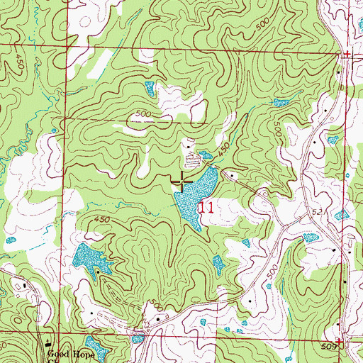 Topographic Map of Wallace Epting Lake Dam, MS