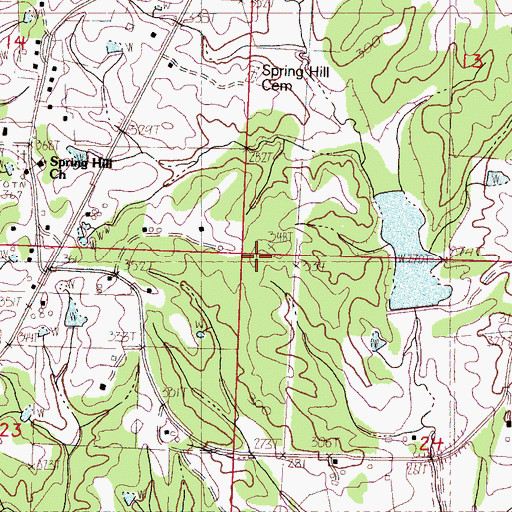 Topographic Map of Tillatoba Creek Y-17b-17 Dam, MS