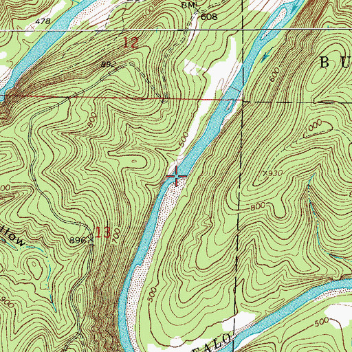 Topographic Map of Petits Chute, AR