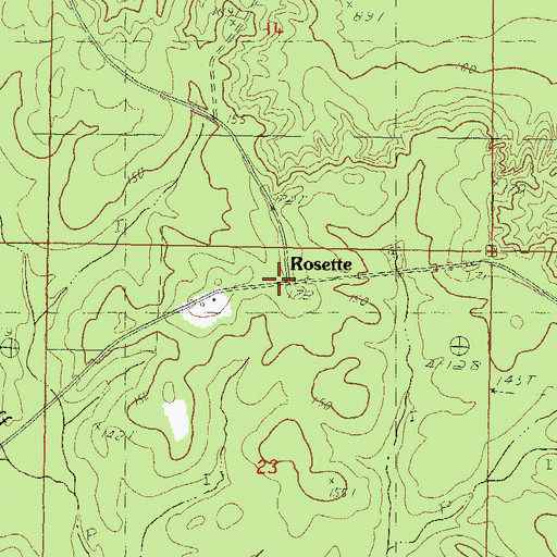 Topographic Map of Rosette, MS