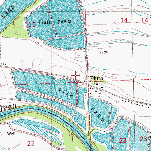 Topographic Map of Pluto Cemetery, MS