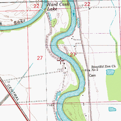Topographic Map of Riverside Landing (historical), MS