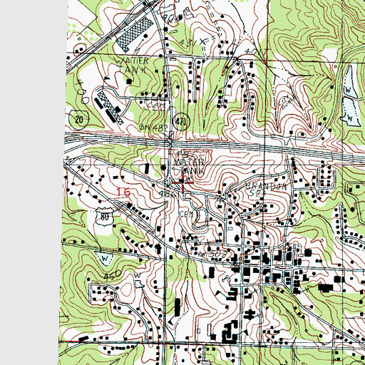 Topographic Map of Church of God, MS