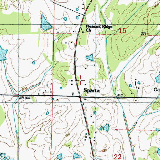Topographic Map of Sparta School (historical), MS