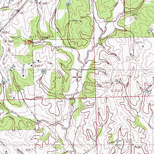 Topographic Map of Supervisor District 1, MS