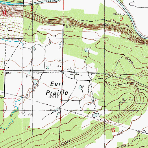 Topographic Map of Earl Prairie, AR