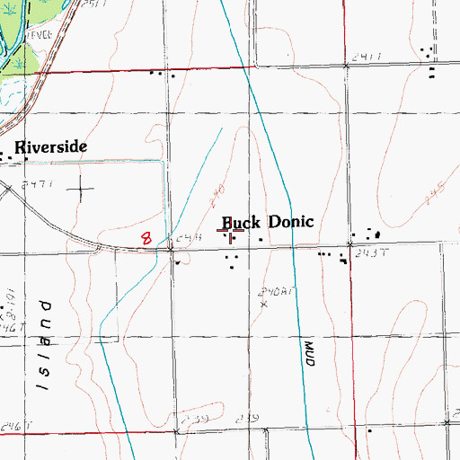 Topographic Map of Buck Donic, MO