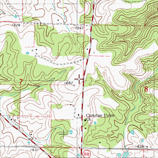 Topographic Map of Dogwood School (historical), MO