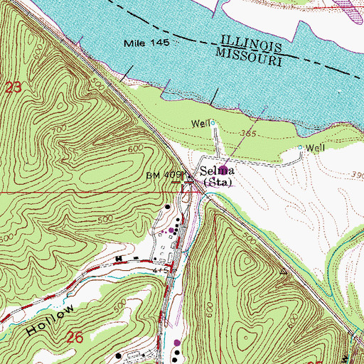 Topographic Map of Doolin Hollow, MO