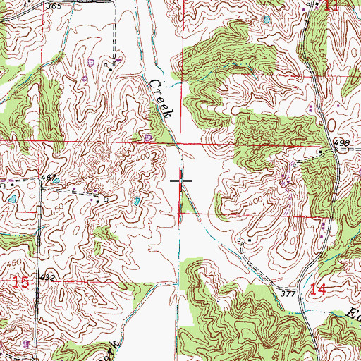 Topographic Map of East Fork Sals Creek, MO