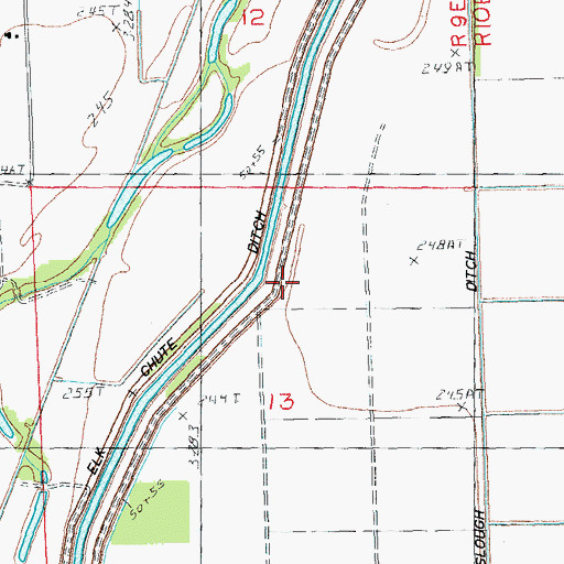 Topographic Map of Elk Chute Levee, MO