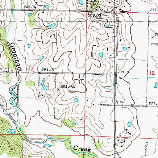 Topographic Map of Grantham School (historical), MO