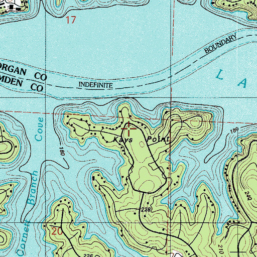 Topographic Map of Kays Point, MO