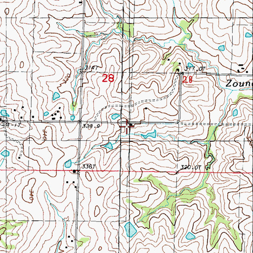 Topographic Map of LaBelle School, MO