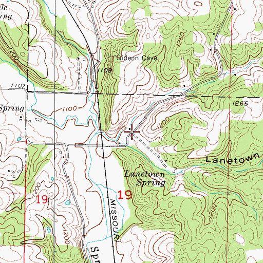 Topographic Map of Lanetown Hollow, MO