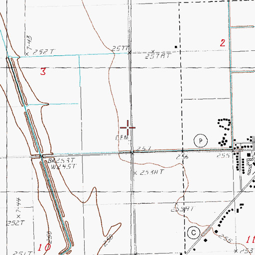 Topographic Map of Lanier Cemetery, MO