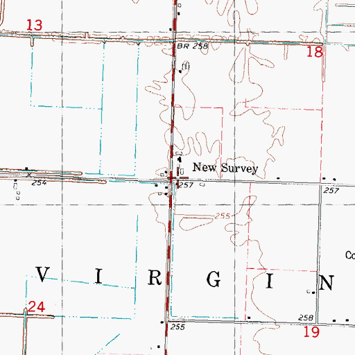 Topographic Map of New Survey, MO