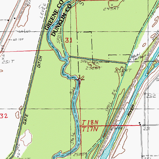 Topographic Map of Old Channel Varney River, MO
