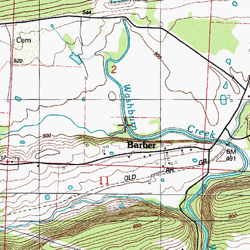 Topographic Map of Little Washburn Creek, AR