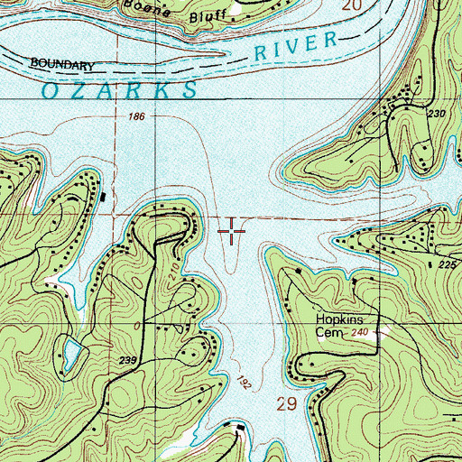 Topographic Map of Racetrack Hollow, MO