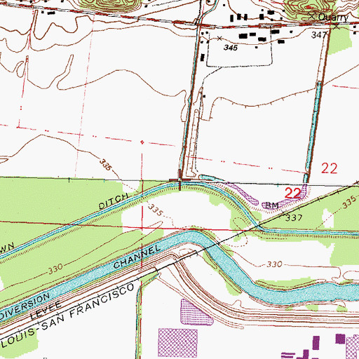 Topographic Map of Ranney Creek, MO