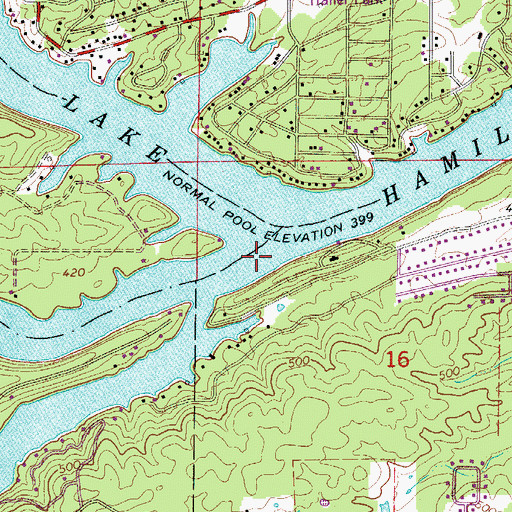 Topographic Map of Mazarn Creek, AR