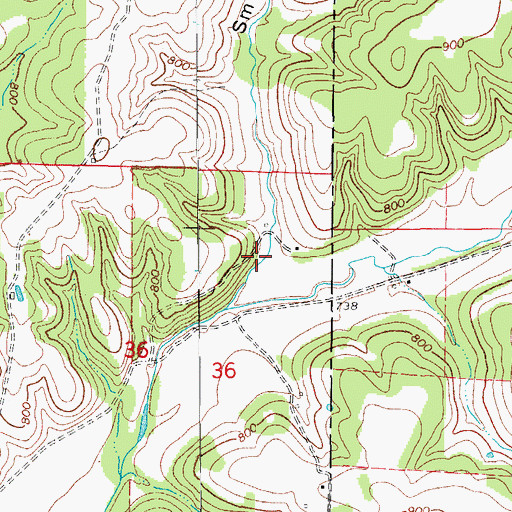 Topographic Map of Smith Hollow, MO