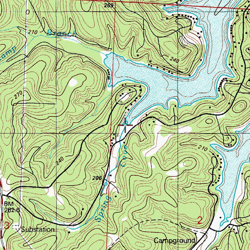 Topographic Map of Spring Cove, MO