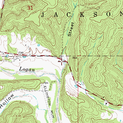 Topographic Map of Street Hollow, MO