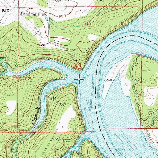 Topographic Map of Trigger Creek, MO