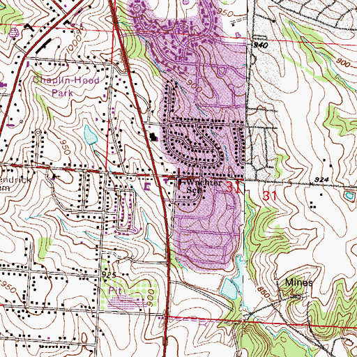 Topographic Map of Wachter School, MO
