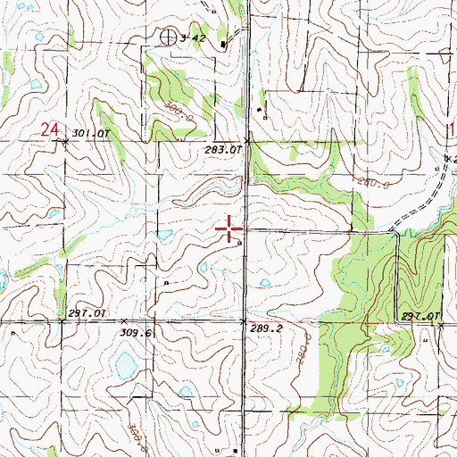 Topographic Map of Fairmount School, MO