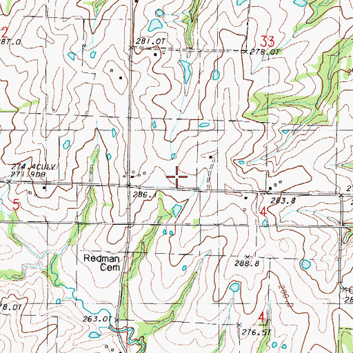 Topographic Map of Union Chapel (historical), MO