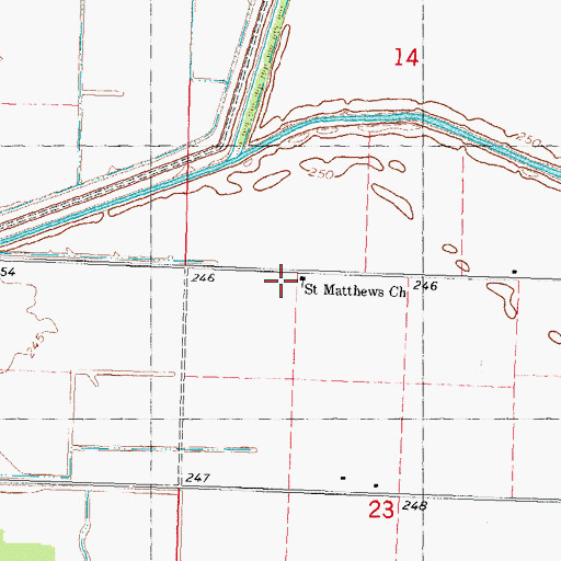 Topographic Map of Saint Matthews School (historical), MO