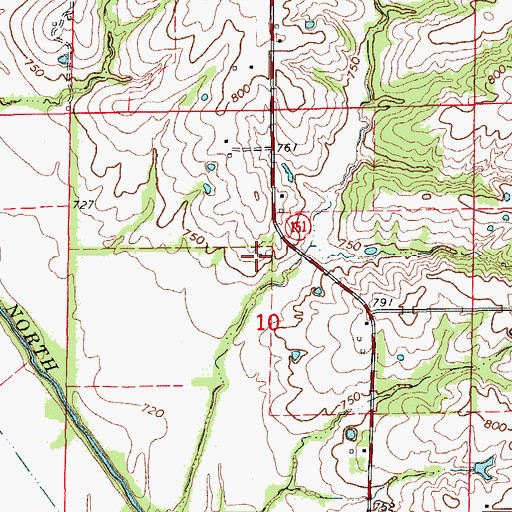 Topographic Map of Hagers Grove School (historical), MO