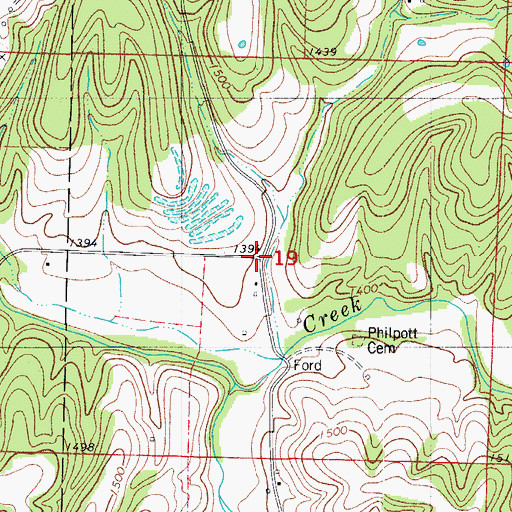 Topographic Map of Sarvis Point, MO