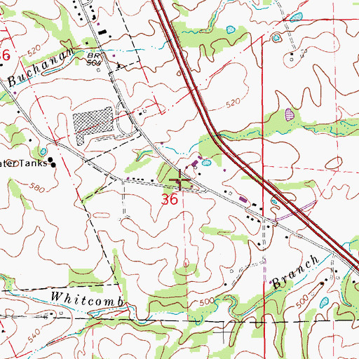 Topographic Map of Duff School (historical), MO