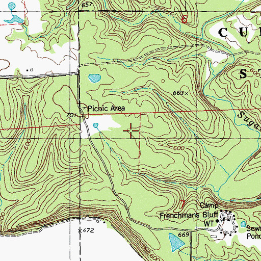 Topographic Map of Camp Frenchmans Bluff, MO