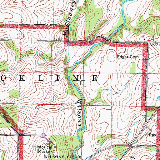 Topographic Map of Gibson's House (historical), MO