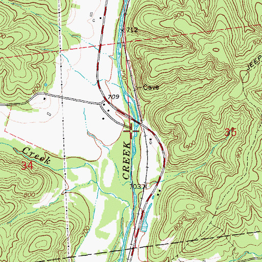 Topographic Map of Section House Hole, MO