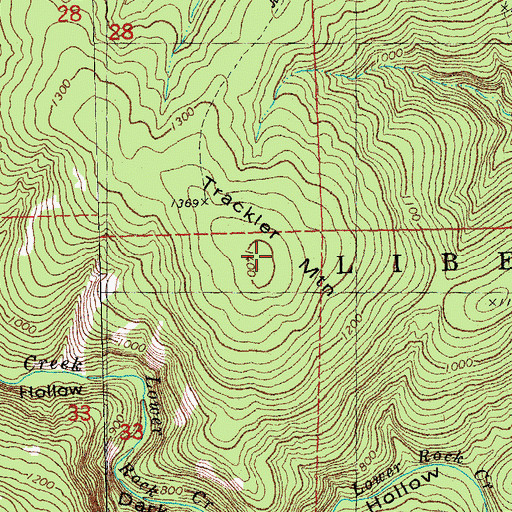 Topographic Map of Trackler Mountain, MO