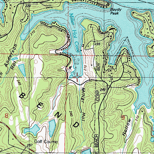 Topographic Map of Miller Hollow, MO