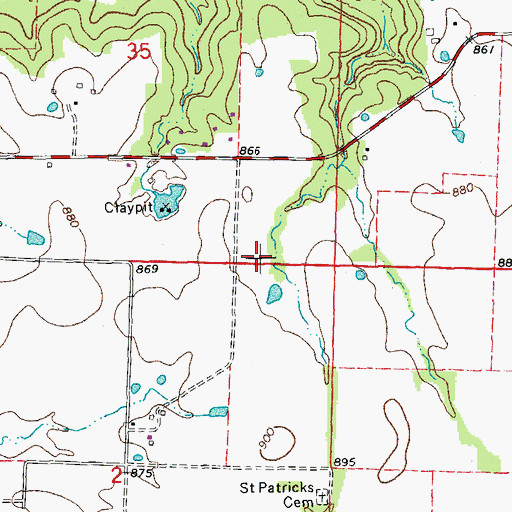 Topographic Map of Hancock Prairie, MO