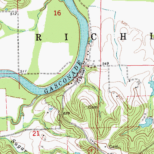 Topographic Map of Stolpe, MO